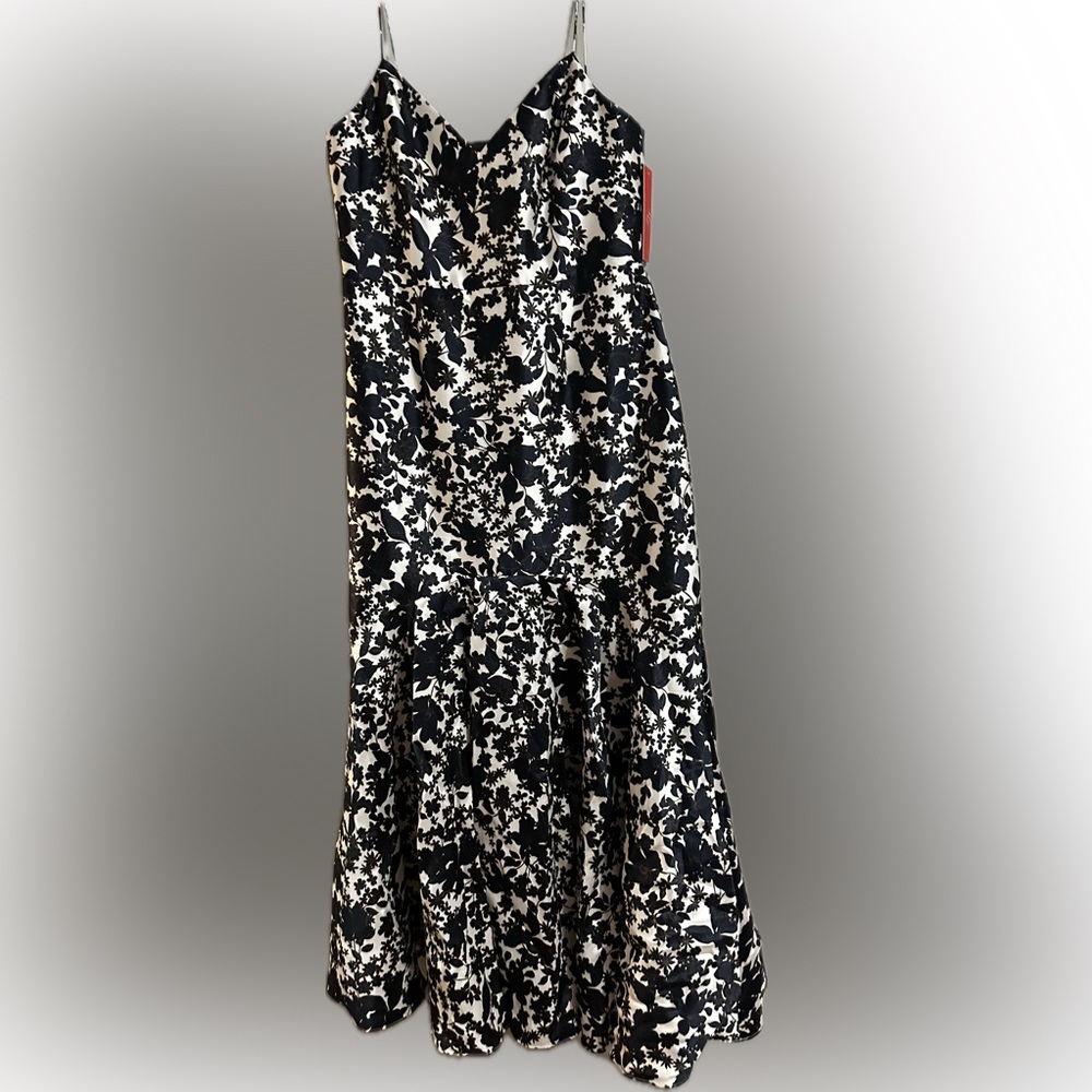 Monique Lhuillier ML Navy & White Gown Size 16 US